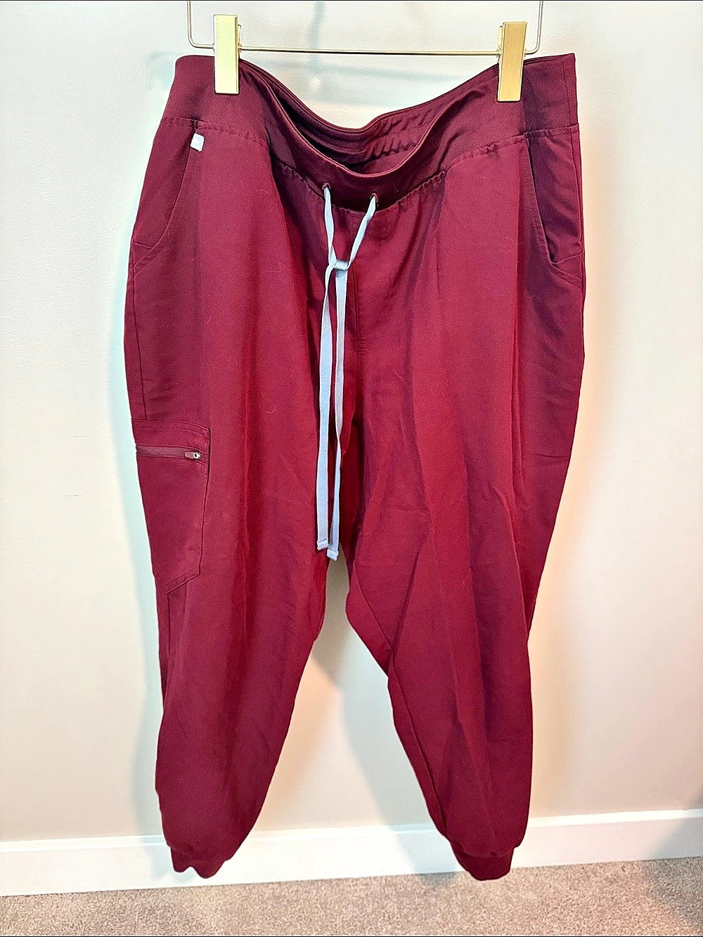 FIGS Zamora Jogger Scrub Pants Burgundy XXL P